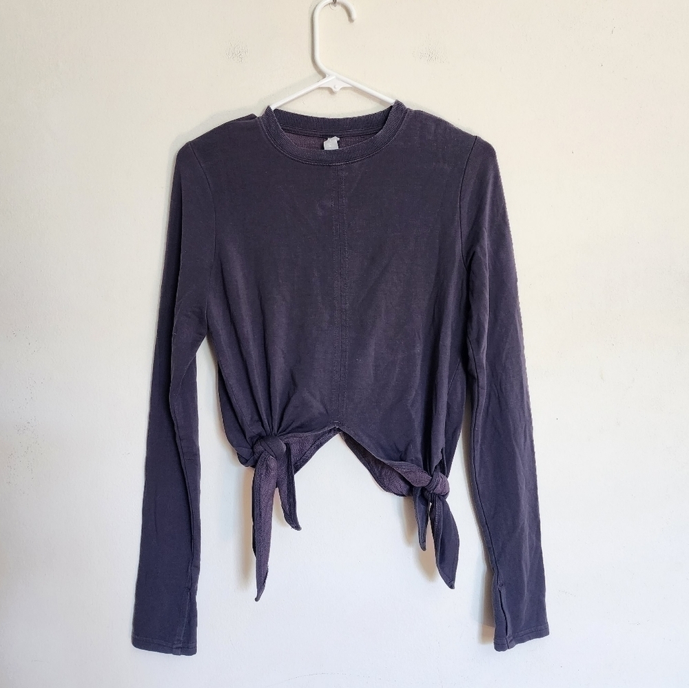 Athleta Samsara Side Tie Lyocell Blend Sweatshirt size XS in Gray